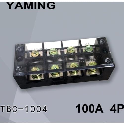 TBC-1004/TB-1004 Fixed Type 100A 600V 4 Position 0.5-25mm2 Connection Terminal Block Electrical with Copper