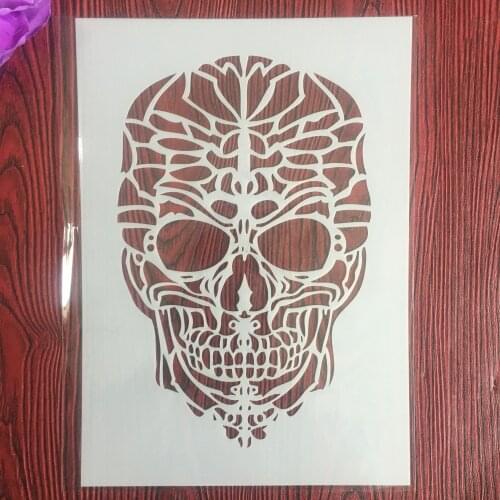 A4 29 * 21cm skull Mandala DIY Stencils Wall Painting Scrapbook Coloring Embossing Album Decorative Paper Card Template