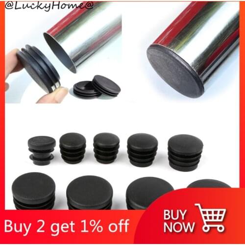 10Pcs Black Plastic Furniture Leg Plug Blanking End Cap Bung For Round Pipe Tube Hot-selling