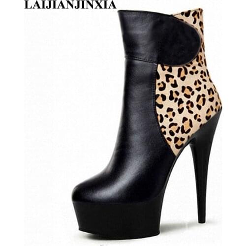 Woman Party Queen:35-45 46 2016 Winter/Autumn Mixed Colors 15 cm Square high heels boots platform pumps botas mujer