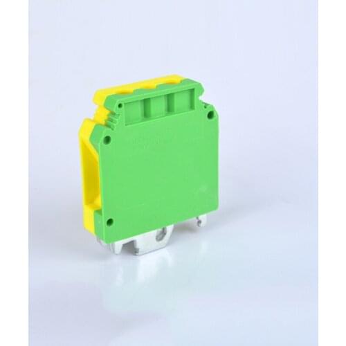 1pcs 35 square wire guide rail terminal UK yellow and green terminal connection bar connector USLKG35 ground terminal