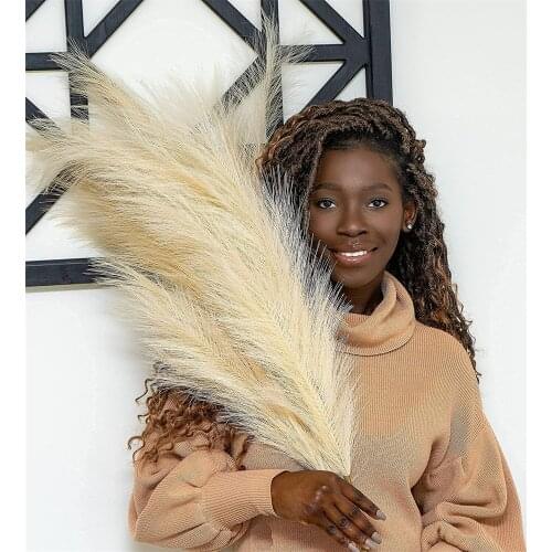 1Pc Artificial Pampas Reed Home Plume Grass Decor Wedding Arch Fake Plant Living Room Vase Decoration Garden Everlasting Flowers