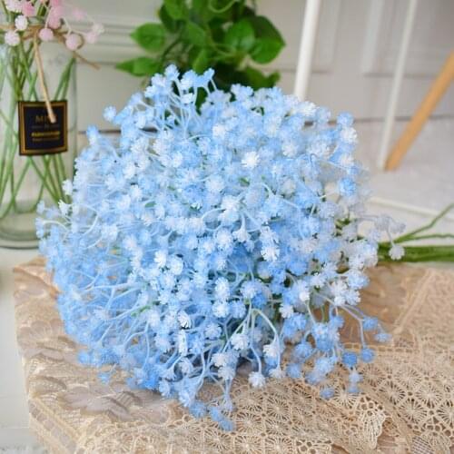 180 mini heads 1PC DIY Artificial babys breath Flowers Gypsophila Fake plant for Wedding Home Party Decorations whtie blue pink