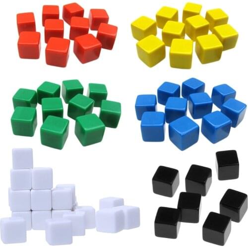 20pcs 16mm Dice Square Corner Blank Dice DIY Board Game 6 Sided Engravable Dice XXUF