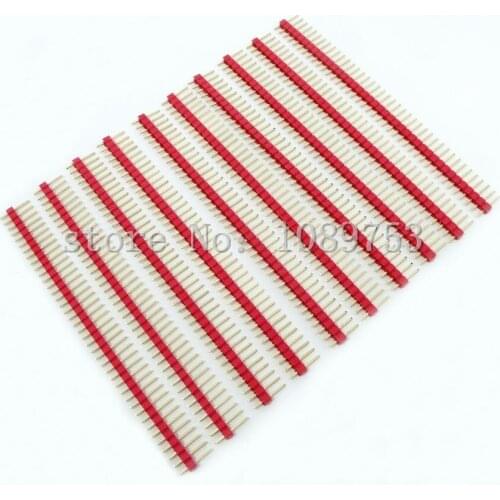 20pcs 2.54mm 1x40Pin Red Single Row Straight Male Pin Header Gold-plated High quality