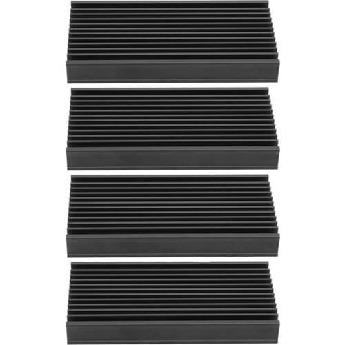 4Pcs Q50x12.7x100 Aluminum Heat Sink Cooler Chip Cooling Fin for Circuit Board Chip Heatsink