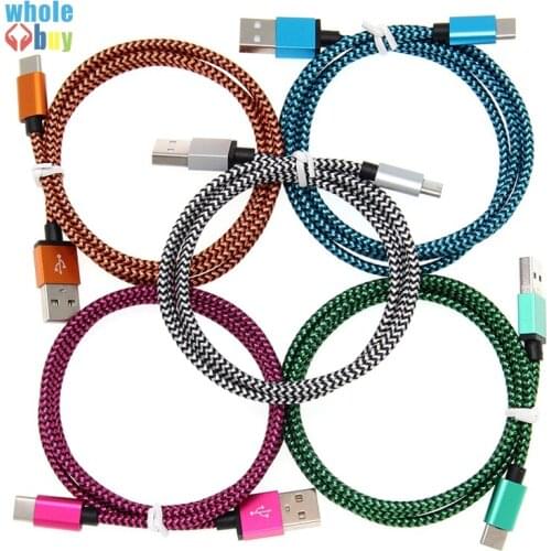 50pcs/lot 1m 2m 3m Double color snake weave Type C Micro 5pin 8pin Data Sync Charger Cable For iphone Xr Sony Samsung HTC Nokia