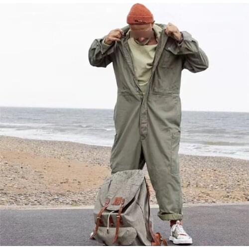 7050 American Overalls For Men Suit Fashion Casual Loose Outdoor Fishing Camping Work Rompers Army Green Cargo Male Jumpsuit