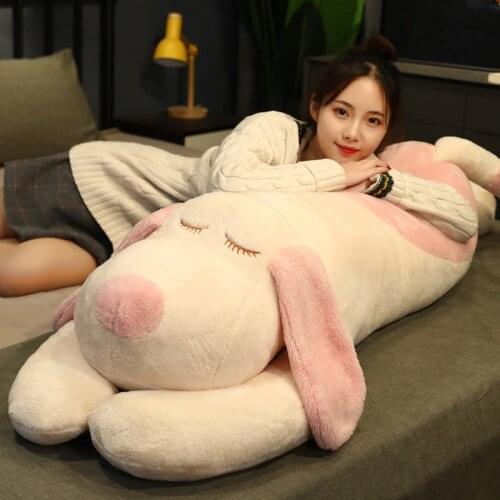 Height Large Pink Dog Stuffed Toys Cute Soft Baby Christmas Gifts Kids Sleeping Back Cushion Cute Stuffed Juguetes Toys BK50MR