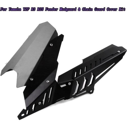 KA For Yamaha YZF R3 R25 2013-2017 MT03 2015-2017 CNC Aluminum Alloy Motorcycle Rear Fender Mudguard & Chain Guard Cover Kit