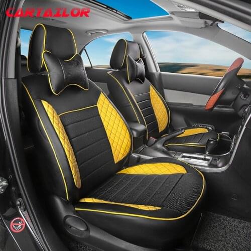 CARTAILOR Artificial Leather Automobiles Seat Covers Cars Accessories for Fiat Freemont Car Seat Cover Set Black Seats Protector