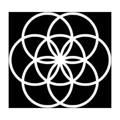 Black/Sliver Seed Of Life Vinyl Car Body Sticker Car Decal Window Art Bumper Car Rear windshield Decor Unique S1027