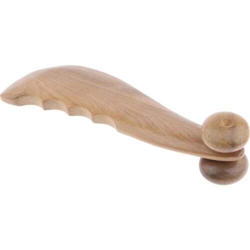 Wooden Roller Self Massager Tool For Lower Back/Neck Shoulder Spa Massage and Myofascial Reduce, Stress Relief