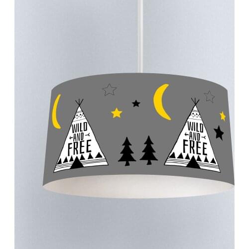 Lamp For Kids Bedrooms Light Chandelier for Living Room Childrens Room, Wild and Free Tent Gray Model 055