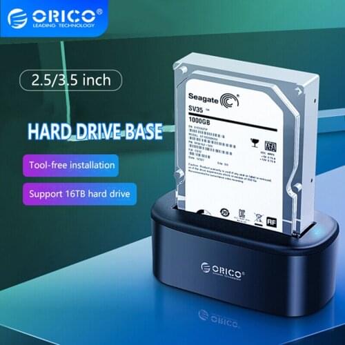 ORICO UASP 2.5 3.5 Inch Hard Drive Docking Station 6218US3 USB3.0 18TB Simple-bay HDD Enclosure and SSD Hard Drive Dock -Black