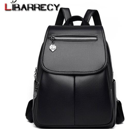 Fashion Solid Color Designer Womens Backpack New Anti-theft Design Ladies Travel Backpack Quality PU Leather Women School Bags