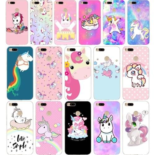 74AA Unicorn On Rainbow Jetpack gift Soft Silicone Tpu Cover phone Case for Xiaomi Redmi Mi A1 A2 8 lite