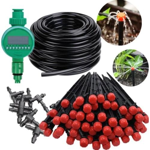 Fast Shipping 10/15/25m Hose Garden Drippers Set With Water Timer Drip Irrigation System Plant Automatic Garden Micro Watering