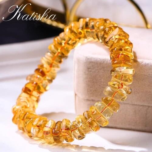 Genuine Natural Yellow Citrine Quartz Clear Faceted Beads Bracelet Cut Beads Stretch Crystal For Women Men Wealthy Stone AAAAA