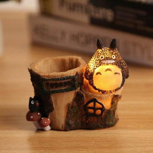 NEW Hayao Miyazaki Animation Totoro Figures Model Toy LED Night Light Toy Anime Totoro Star Resin Home Decoration Kids Toys Gift