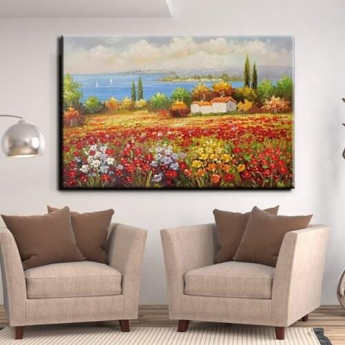 Landscape Oil Painting On Canvas Handmade Thick Texture Wall Art Pictures large Home club Interior decoration paintings custom