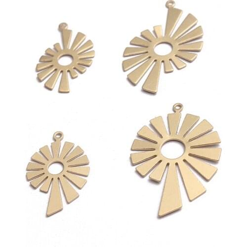 12pcs New Charms Raw Brass Sun Flower Charm Pendant For DIY Earrings Jewelry Making Womens Accessories