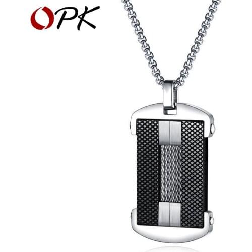 Opk Europe And The United States New Cross-border Goods Source Mens Personalized Tag Steel Wire Pendant Titanium Trendy M