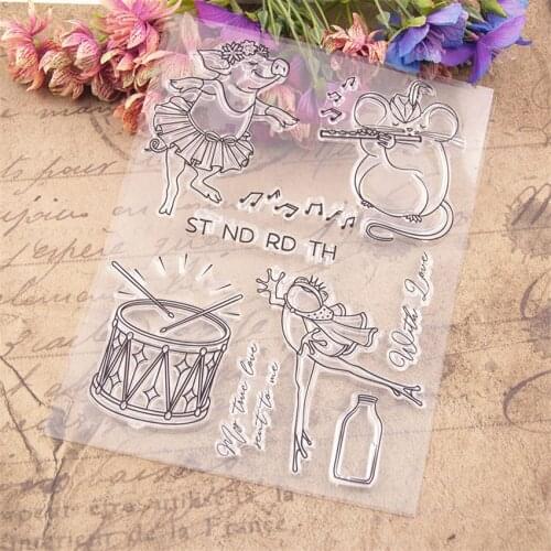 Hot selling Dancing pig clear stamp / silicone seal roller stamp DIY scrapbook album / card production