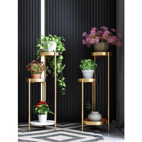 Nordic Iron Flower Stand Simple Living Room Modern Indoor Bonsai Decoration Shelf