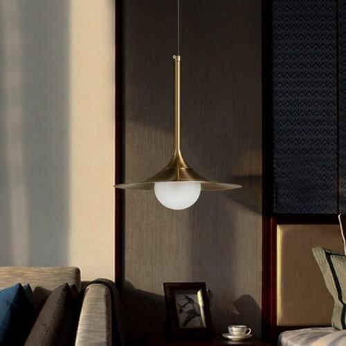 Nordic modern LED lamps pendant lamps creative glass iron cover LED gold gilt dining room bedroom aisle pendant light LO71114