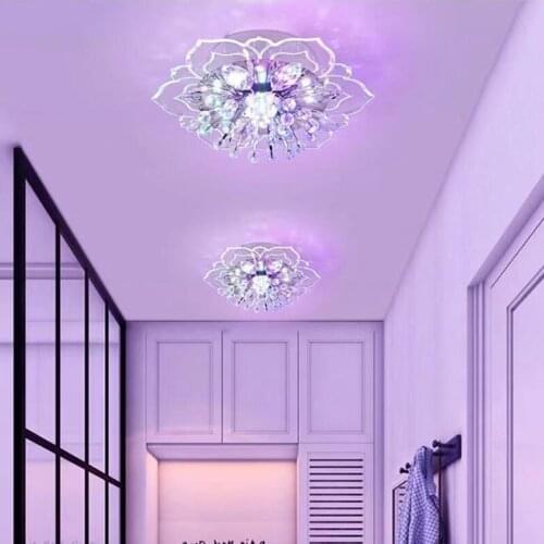 Modern LED Crystal Ceiling Light For Hallway Living Room Lamp Bedroom Kitchen Corridor 9W LED Ceiling Lamp Colorful Home Fixture