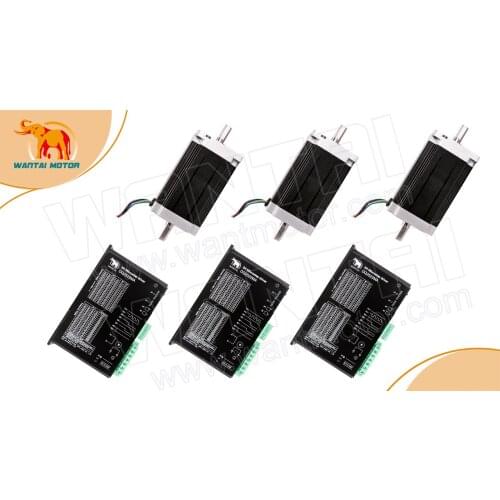 USA Free!CNC Wantai 3Axis Nema 34 Stepper Motor 85BYGH450C-012B 1600oz 4.2A +Driver DQ2522MA 110-220V For packing machine,guil