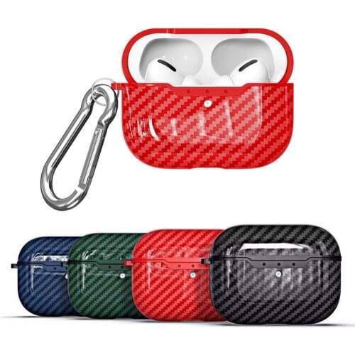 Stylish Carbon Fiber Shockproof Earphone Case Protective Cover for Air-Pods Pro чехол на аирподс