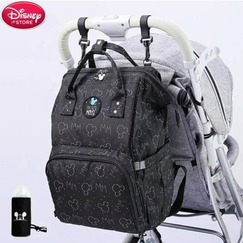 Disney Mickey Mouse Diaper Bag Stroller Mummy Backpack Baby Care Bags Large Maternity Nappy Bag Travel Hook Black Red Colorful