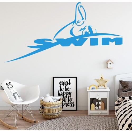Funny Swimming Home Decor Wall Stickers Pvc Wall Decals Wall Decal Home Decor