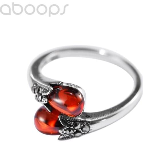 Simple 925 Sterling Silver Ring with Red Stones for Women Girls,Size 6-9,Free Shipping