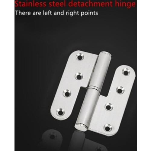 1PC 4 Inch Thick Stainless Steel Rounded Detachable Hinge Fire Door Flag Door Hinge Folding Flat Hinge
