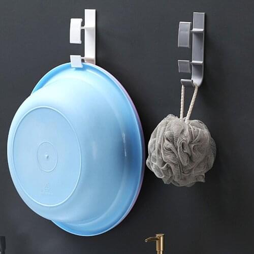 1PCS Stick On Silver Hook Strong Self Adhesive Sticky Coat Hat Metal Hanger Home Bathroom Kitchen Stainless Steel Holder