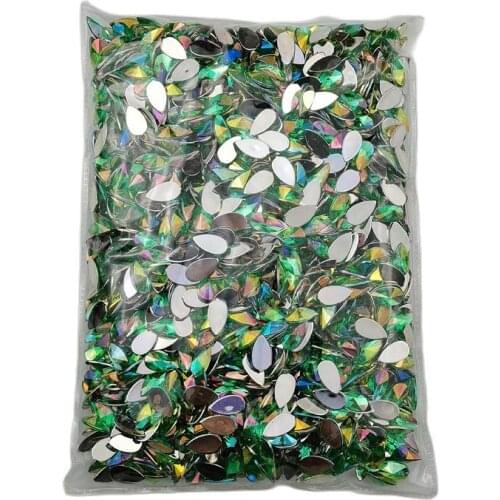 1000pcs/bag Flatback Non Hotfix Rhinestones Crystals AB Raindrop Acrylic Rhinestones For Nail Art Crafts Wedding Decorations