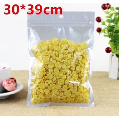 30*39cm White/Clear Self Seal Zipper Resealable Plastic Retail Packaging OPP Poly Bag Ziplock Zip Lock Storage Bag W/ Hang Hole