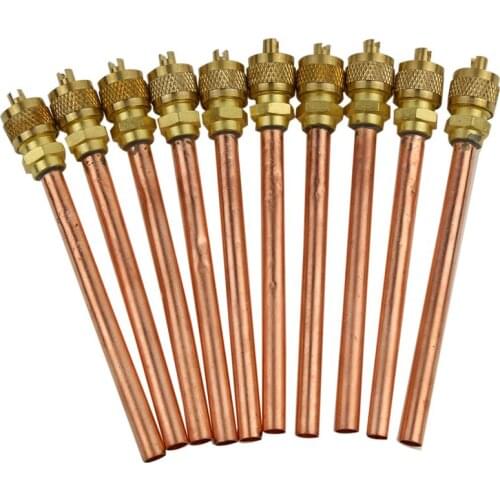 AD-10 Valve 1/4 inch SAE x 1/4 inch OD x 4 inch stem Core AC Refrigeration