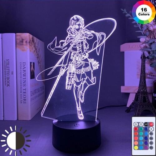 Anime 3d Lamp Attack on light for Bedroom Decoration Kids Gift Attack on LED Night Light Titan Decor Xmas Indoor Lighting