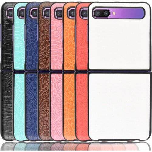 For Samsung Galaxy Z Flip Case Colored Crocodile Skin PU Leather Hard Back Cover Case For Samsung Galaxy Z Flip ZFlip Phone Bags
