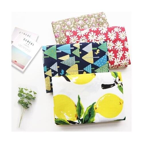 Pastoral Flower Cotton Printed Fabrics Summer DIY Soft Baby Clothes Dress Textiles Tissus Gauze 50X145cm