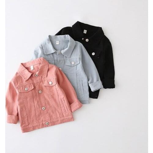 1-7Yrs Children Girls Jackets Fashion Kids Long Sleeve Denim Coat Warm Autumn Winter Girls Clothing Outfits