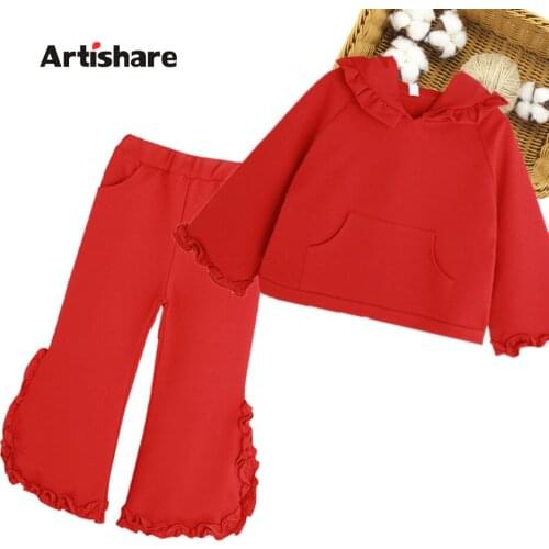 Kids Clothes Solid Color Girl Clothes Sweatshirt + Pants Outfit For Girls Spring Autumn Childrens Sports Suit