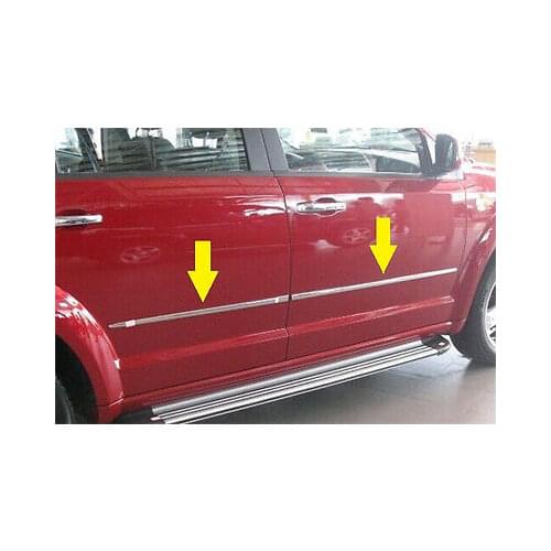 For Dodge Journey Fiat Freemont 2012-2017 Chrome side door molding Trims Strip sill