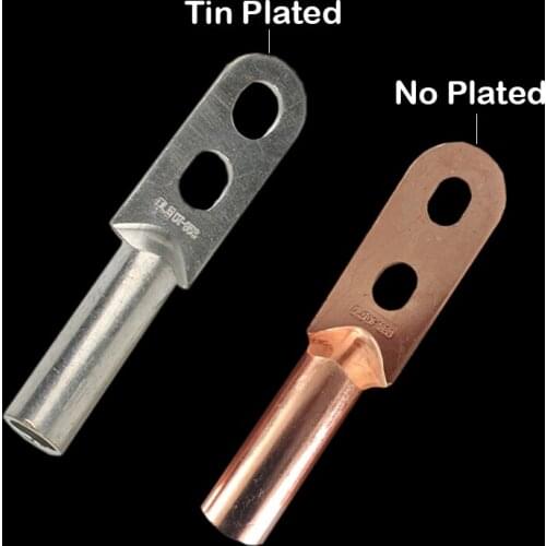 DTS-150 DTS-185 DTS-240 Tin Plated Copper Two Double Bolt Holes Electric Power Wire Cable Fitting Lug Connector Crimp Terminal