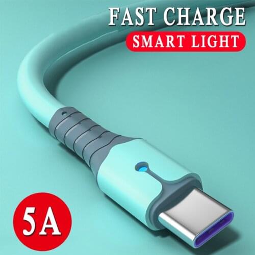 5A Fast Charging USB Type C Cable Micro Android Mobile Phone Charger Liquid Silicone Data Cord For Huawei Samsung Xiaomi Redmi