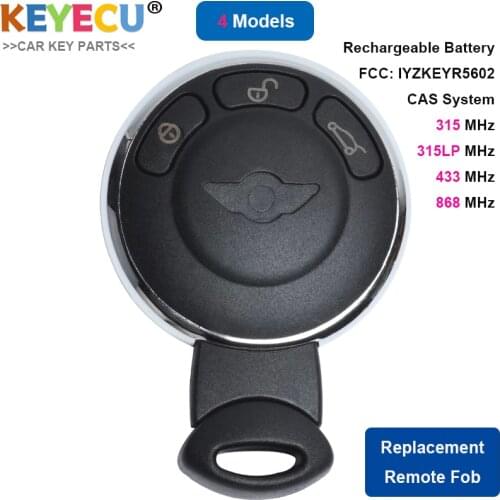 KEYECU Smart Remote Key CAS3 System 3 Button ID46 Chip 315LP/315MHZ/433MHZ/868MHZ For BMW Mini Cooper 2006-2014 IYZKEYR5602